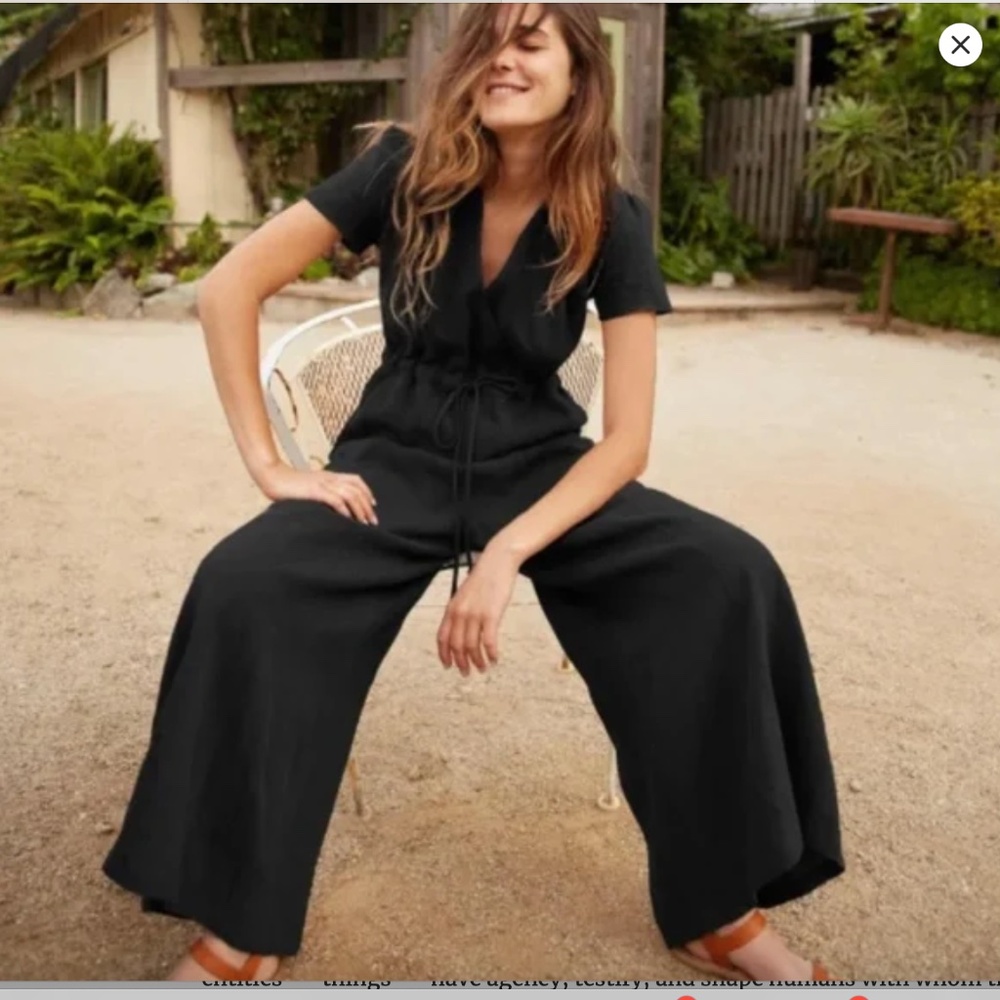 Christy Dawn Cross-over V-neck Jumpsuit - Small